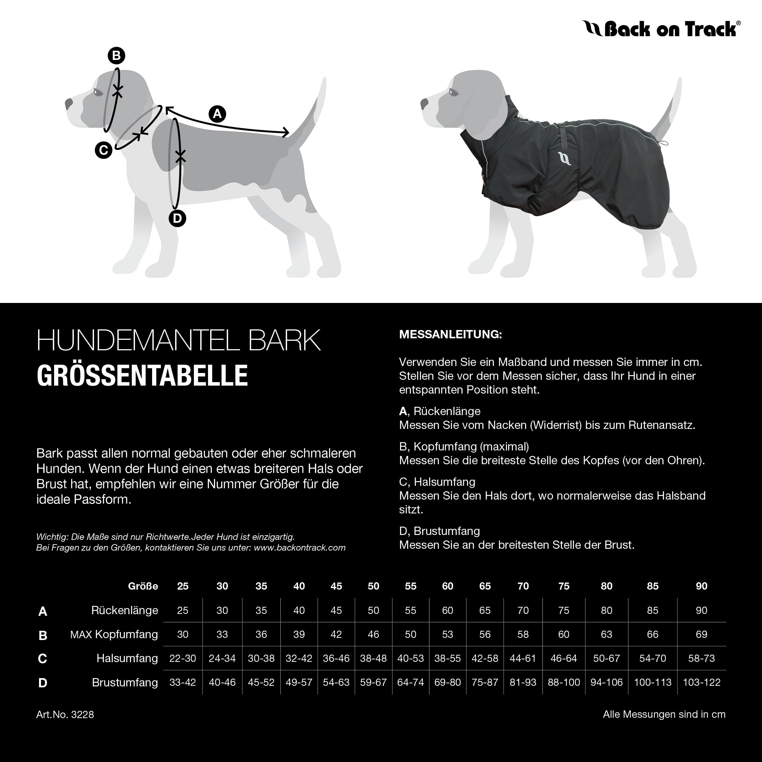 "Bark" Allround Hundemantel - Schwarz