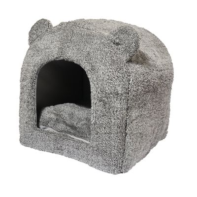 40 Winks Rosenholz Katzenkorb Iglu Teddy Grau