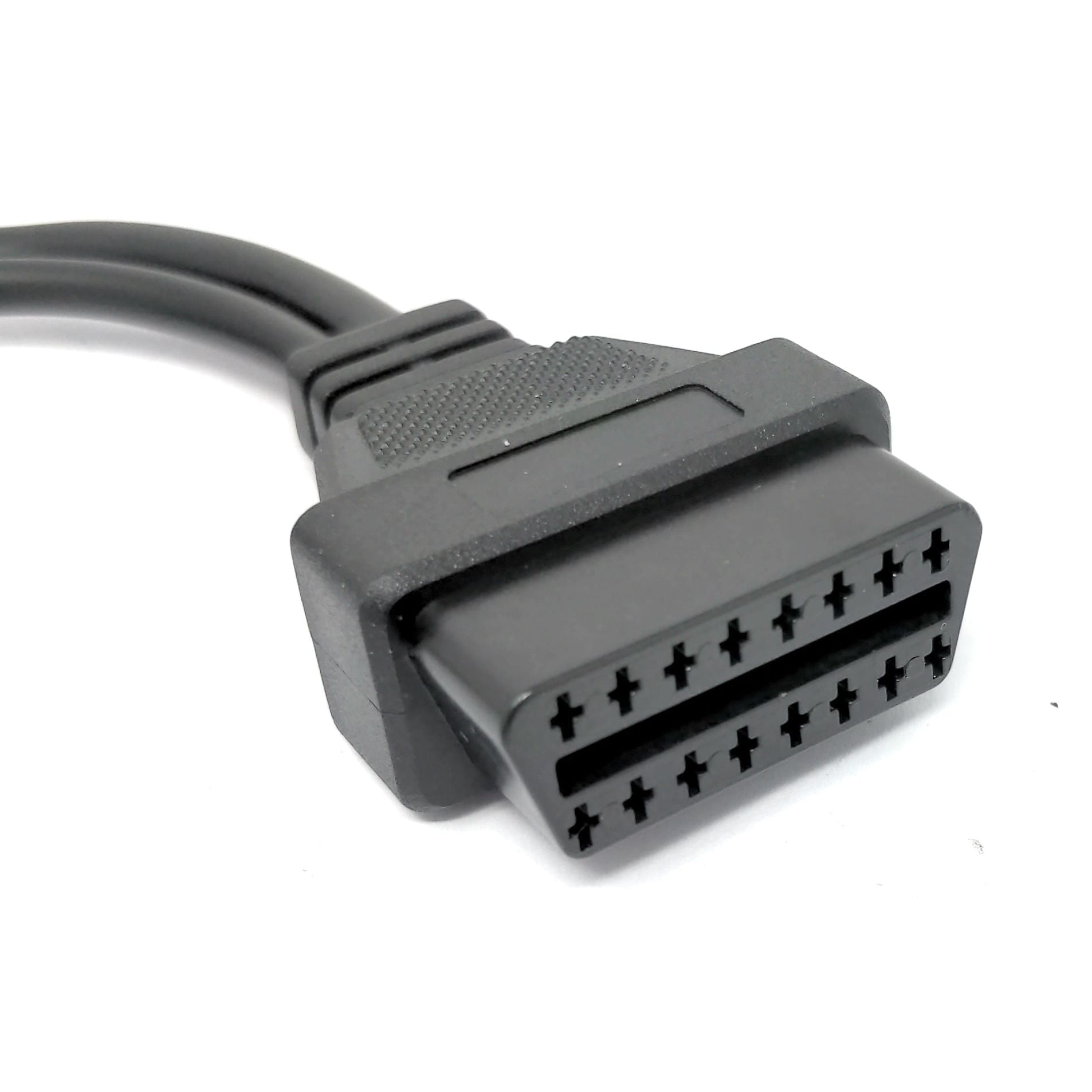 OBD Kabel 20 cm OBD2 12 Pin Anschluss Mitsubishi Schwarz Für Autodiagnose Und Fehlercodes Ablesen