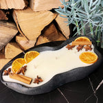 Handgemachte Betonduftkerze "Wave: Grey or Black" Bio Sojawachs mit Vanilla Toffee Duft von DochtFreunde by DochtFreunde