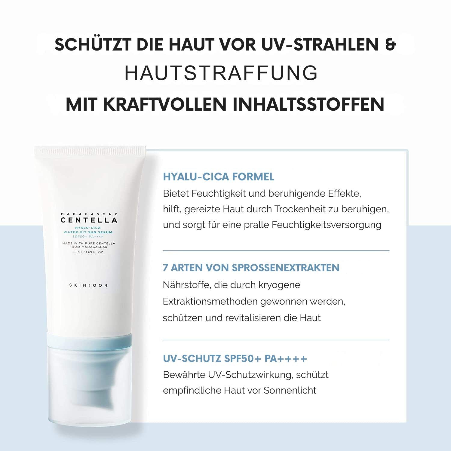 SKIN1004 Madagascar Centella Hyalu-Cica Water-Fit Sun Serum SPF50+ - Twin Pack