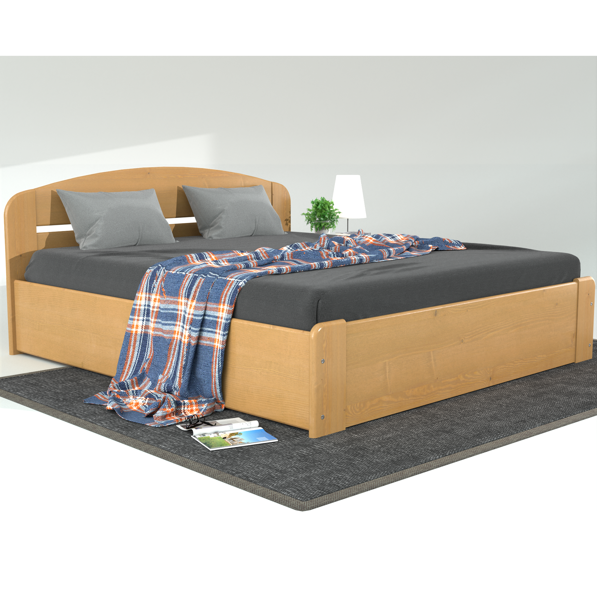 Anika Kieferbett mit Bettkasten | Massivholz | Naturholz | 100% Bio-Bett inkl. Lattenrost