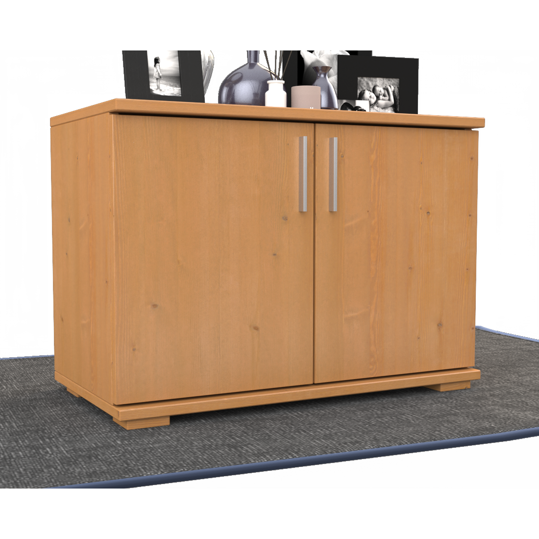 Nobis Kommode Sideboard | 2 Türig | 57cm hoch | 100% Bio Kiefer Massivholz