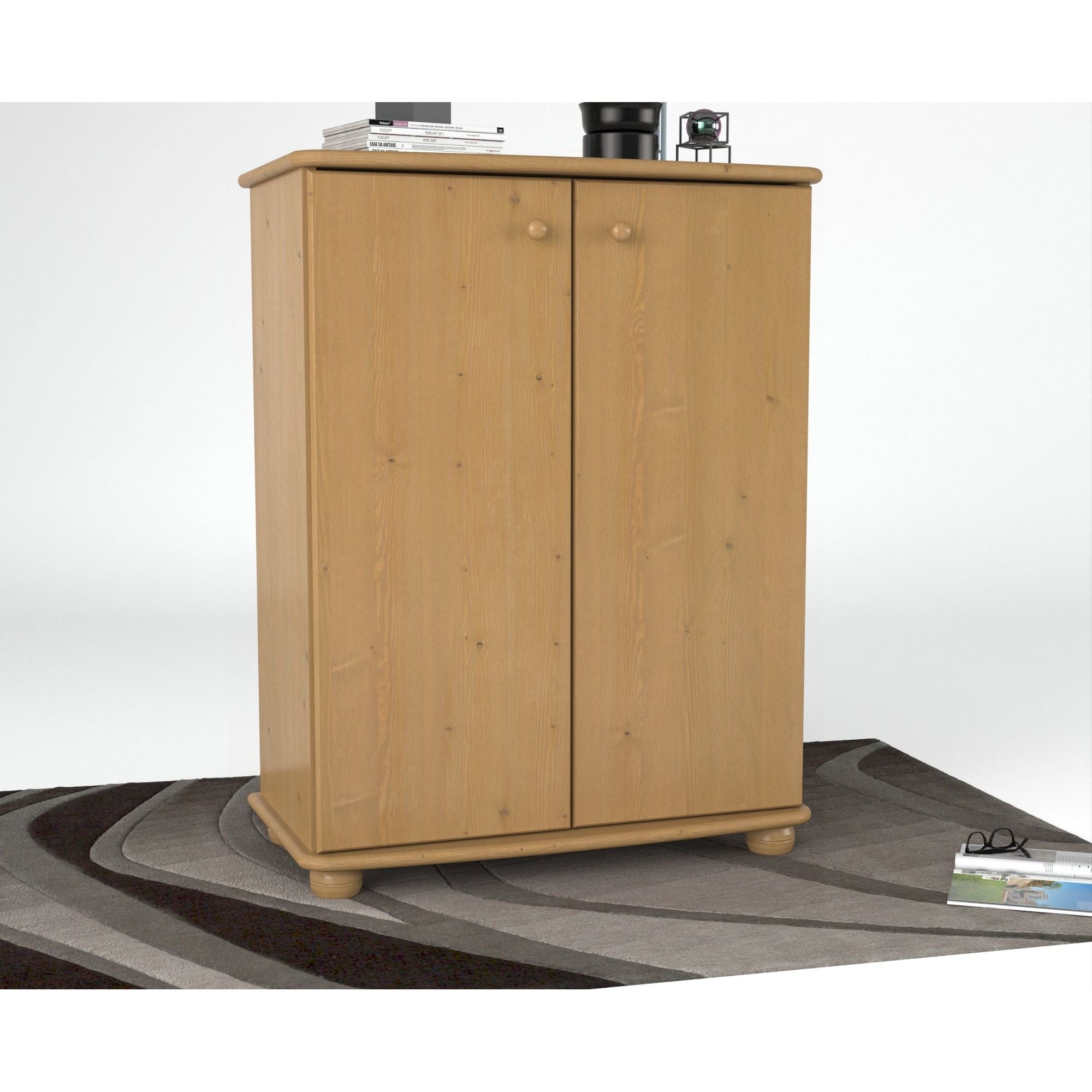 Anika Kommode Sideboard | mit Kleiderstange | 2-Türig | 100% Bio Kiefer