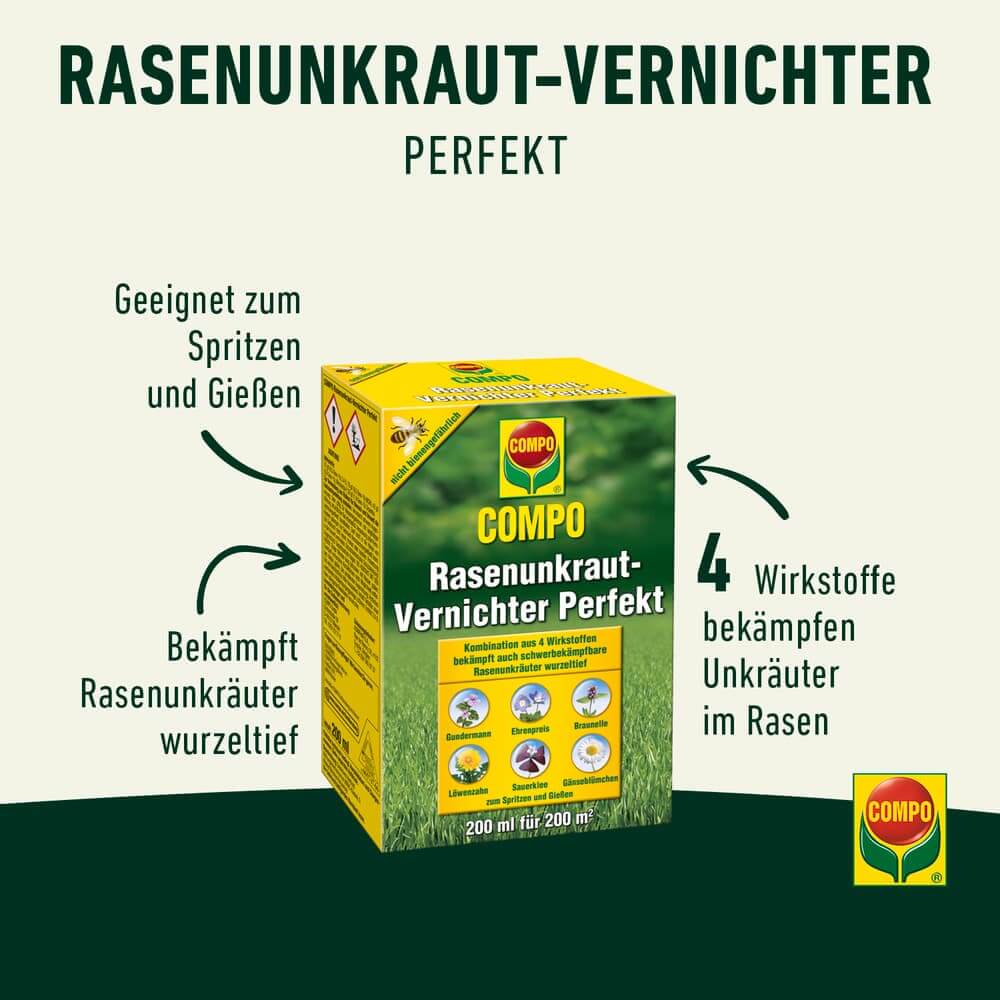COMPO Rasenunkraut-Vernichter Perfekt 110 m²-200 m²