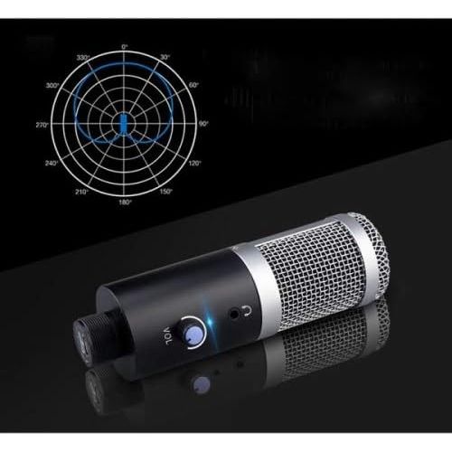 Kondensator Mikrofon USB 2.0 Anschluss Klinke Standfuß Schwarz Professionelle Audioqualität