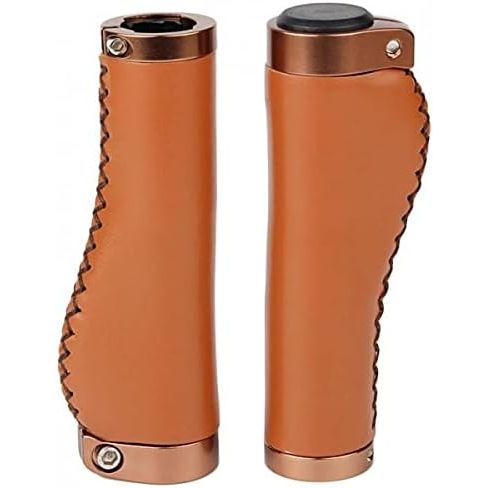 Fahrrad Griff 2x im Vintage Look ergonomisch aus Kunstleder in Braun