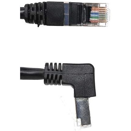 SYSTEM-S LAN Kabel 0,5 m RJ45 Stecker Ethernetkabel Netzwerkkabel Winkel in Schwarz