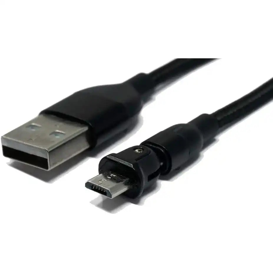 SYSTEM-S USB 2.0 Kabel 1 m Micro Stecker zu 2.0 A Buchse 180° Winkel in Schwarz