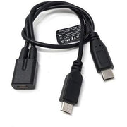 Systemhaus Zakaria USB 2.0 Y Kabel Micro B Buchse zu Typ C und Micro B Stecker 25 cm Hochwertiges Kabel