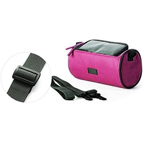 SYSTEM-S 2in1 Lenkertasche Fahrradhalterung Fahrradtasche Schultertasche Schutzhülle für 4,8 Zoll inch Geräte Smartphones in Pink