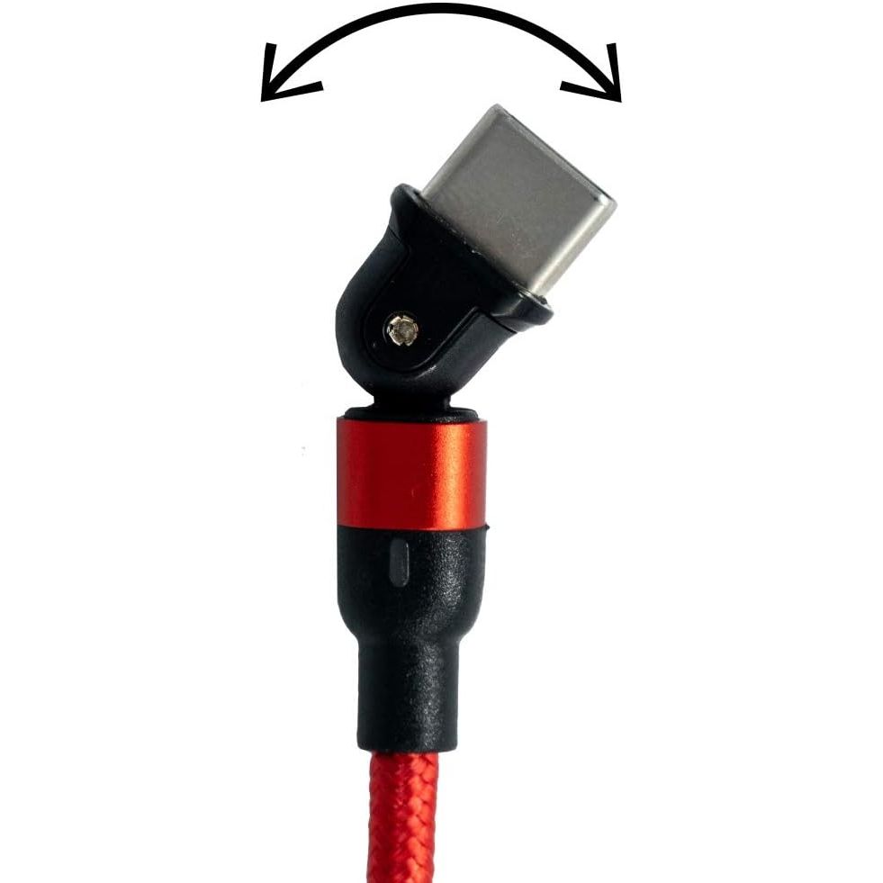 USB 3.1 Kabel Typ C Stecker Zu USB A Buchse 1 Meter Rot Mit 180 Grad Winkel Platzsparend
