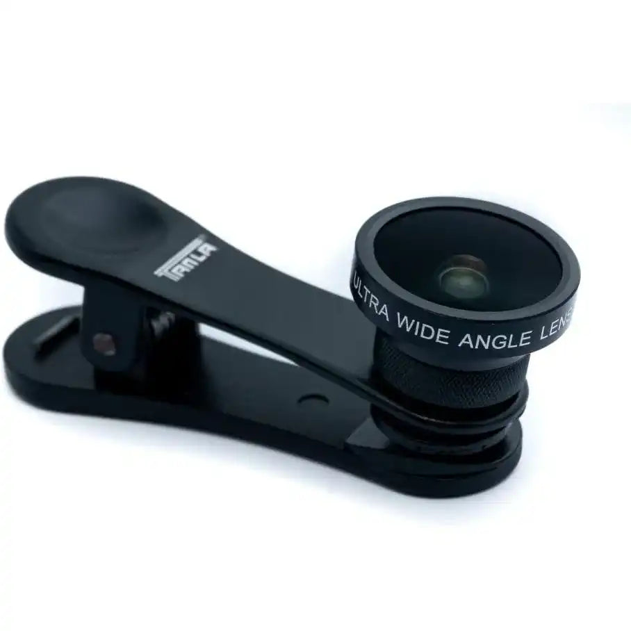 Weitwinkel Und Makro Linse Für Smartphones Mit Clip Und Schutztasche In Schwarz Hochwertig