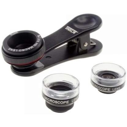 SYSTEM-S Makro Linse 3er Set Mit Clip Und Schutztasche Schwarz Für Smartphone Einfache Nahaufnahmen
