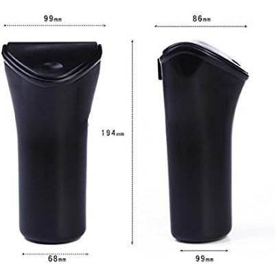 SYSTEM-S Auto KFZ Mini Abfalleimer Mit Deckel Schwarz Kompaktes Fahrzeug Mülleimer Organizer