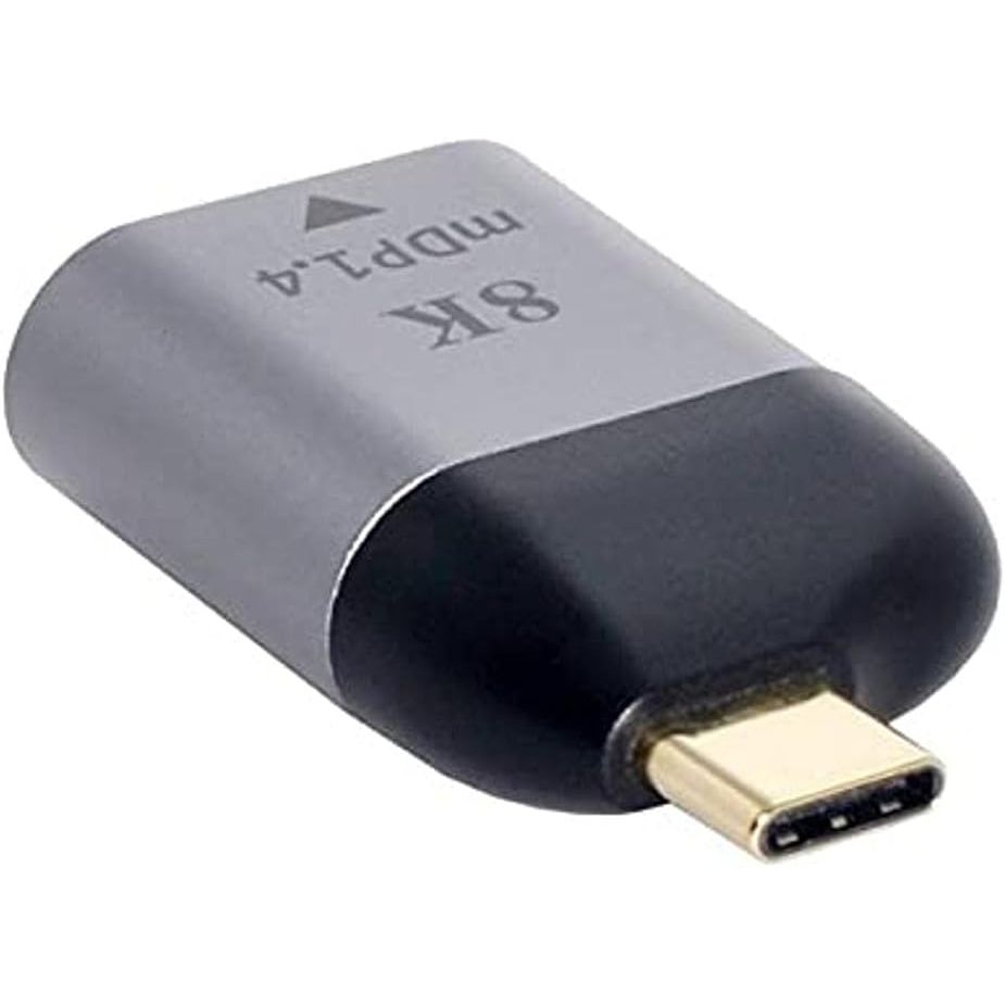 Mini DisplayPort Adapter Buchse Zu USB 3,1 Typ C Stecker Kabel Grau Mit 8K Auflösung Bei 60 Hz
