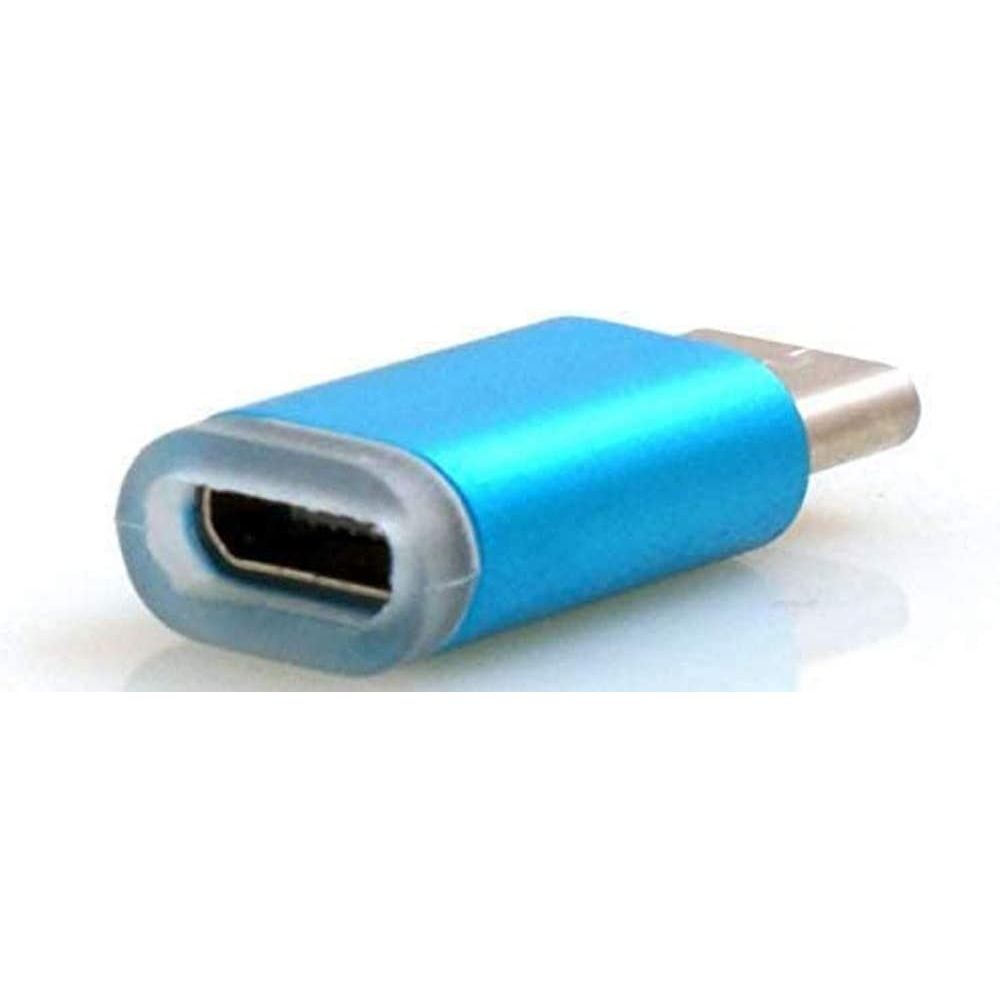 USB TypC Stecker Auf Micro USB Buchse Adapter Blau Verbindet TypC Geräte Mit Micro USB