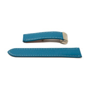 Lederarmband 20 Mm Blau Für Samsung Galaxy Watch 5 4 Smartwatch Mit Faltschließe