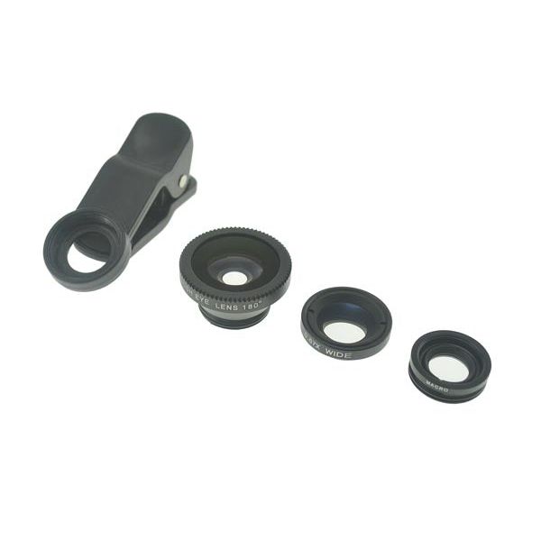 3 In 1 Clip On Optische Fisheye Macro Weitwinkel Linse Für Smartphone Und Tablet Universal