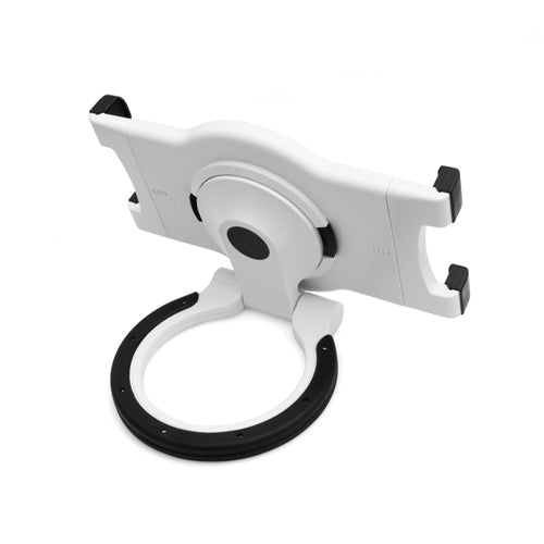 Aidata Universal Kombi Set Neigungsverstellbarer 360° Rotation Schreibtisch Desktop Ständer Halterung und Sockel Basis 360° drehbar Fuß für Tablet PC eBook Reader 17 - 19,5 cm weiß