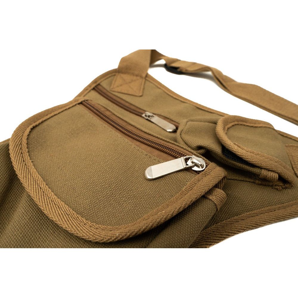 SYSTEM-S Tasche Wander Fahrrad Beutel aus Canvas Segeltuch in Braun