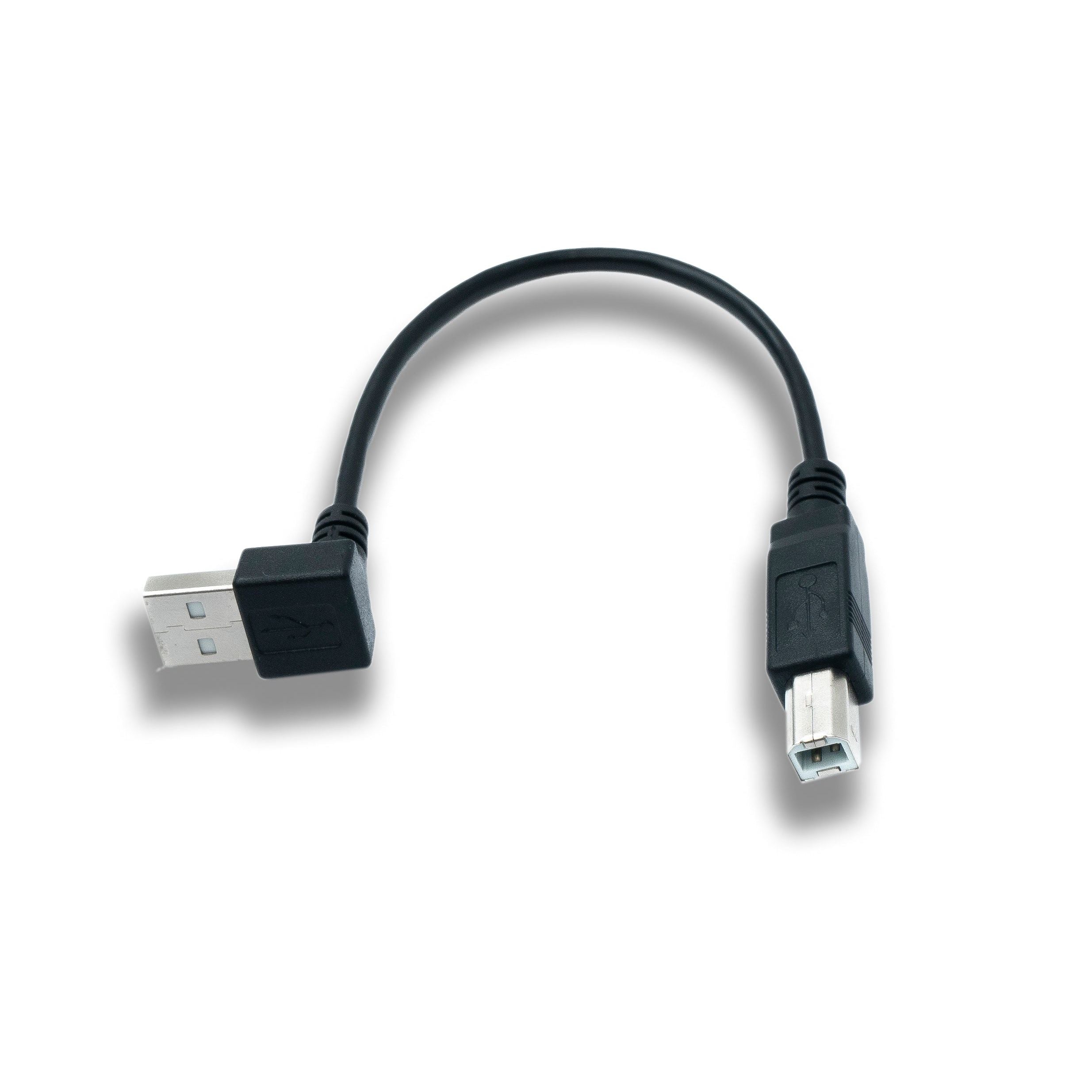 System-S USB 2.0 Kabel Typ B Zu Typ A Winkelstecker 20 Cm Platzsparendes Kabel Schneller Datentransfer