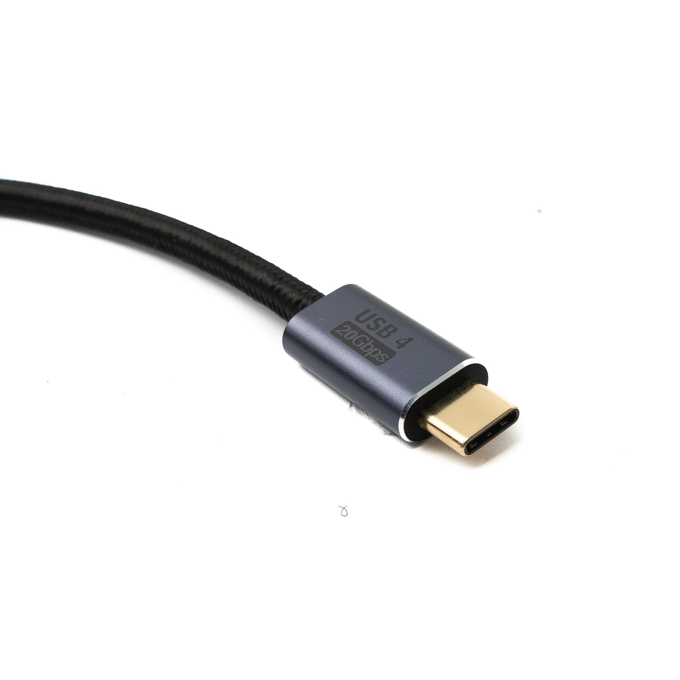 SYSTEM-S USB4 USB Kabel 300 cm Typ C Stecker zu Stecker 20 Gbit/s USB 4.0 geflochten Schwarz
