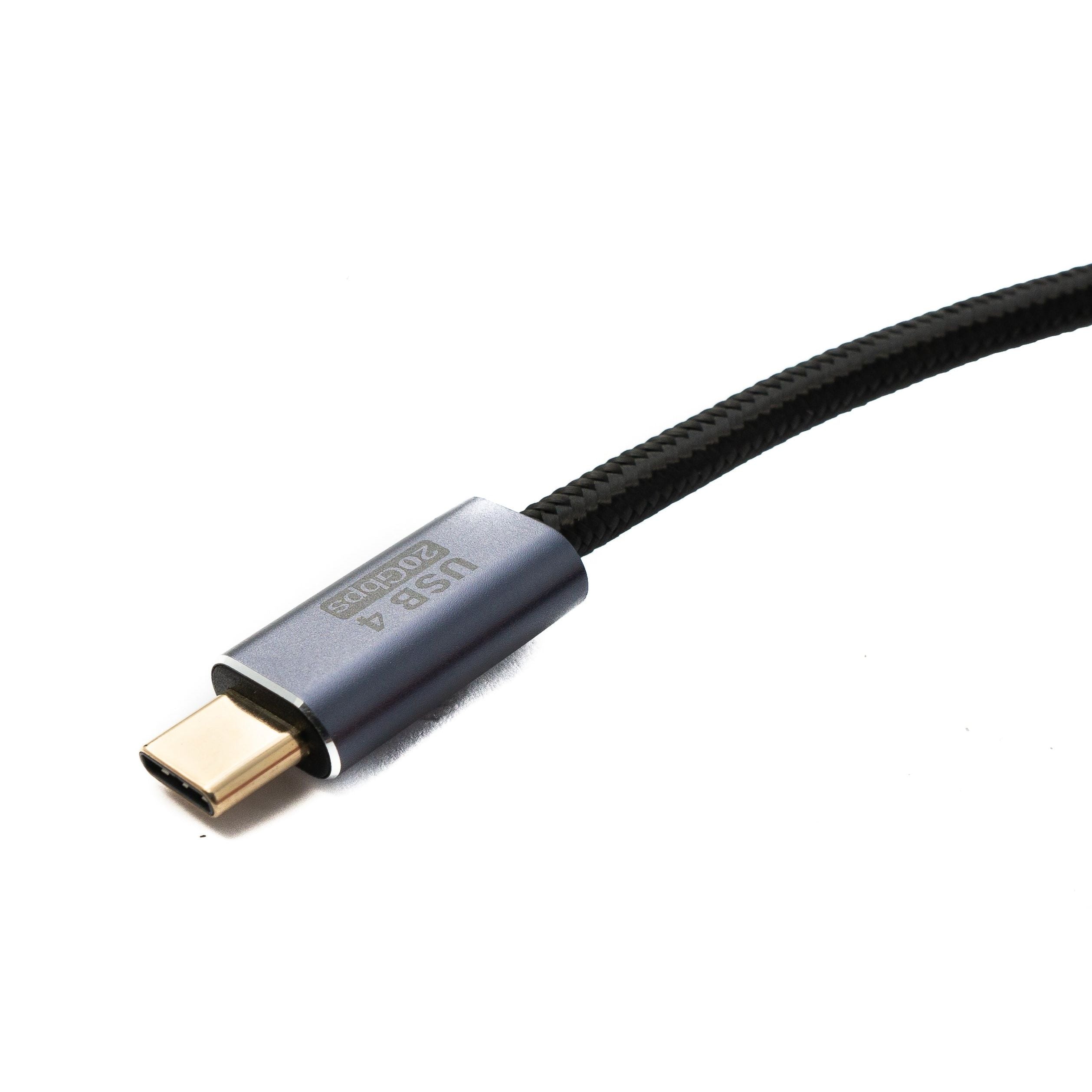 SYSTEM-S USB4 USB Kabel 300 cm Typ C Stecker zu Stecker 20 Gbit/s USB 4.0 geflochten Schwarz