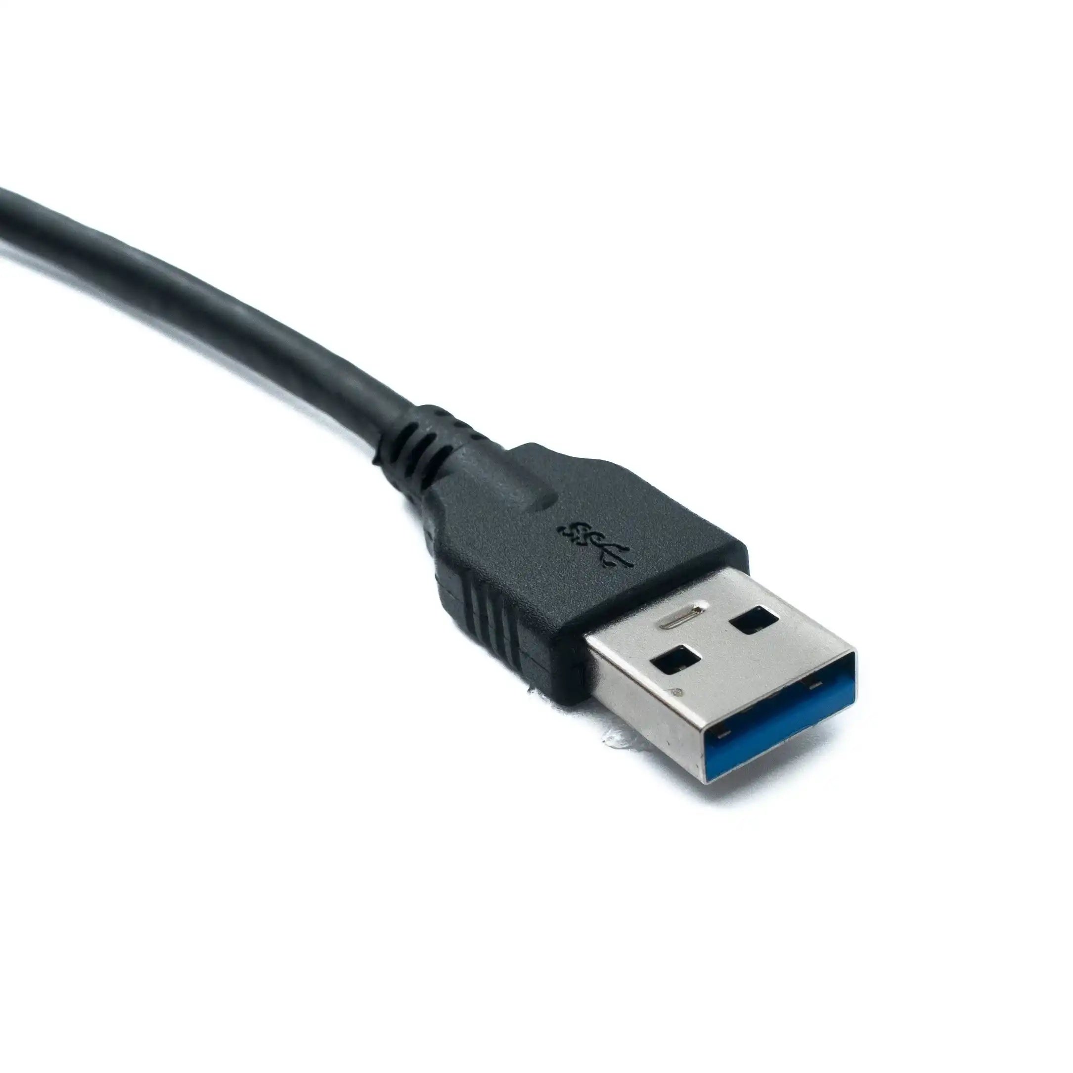 SYSTEM-S USB 3.0 Kabel 100 cm Typ A Stecker zu Stecker Adapter Winkel in Schwarz