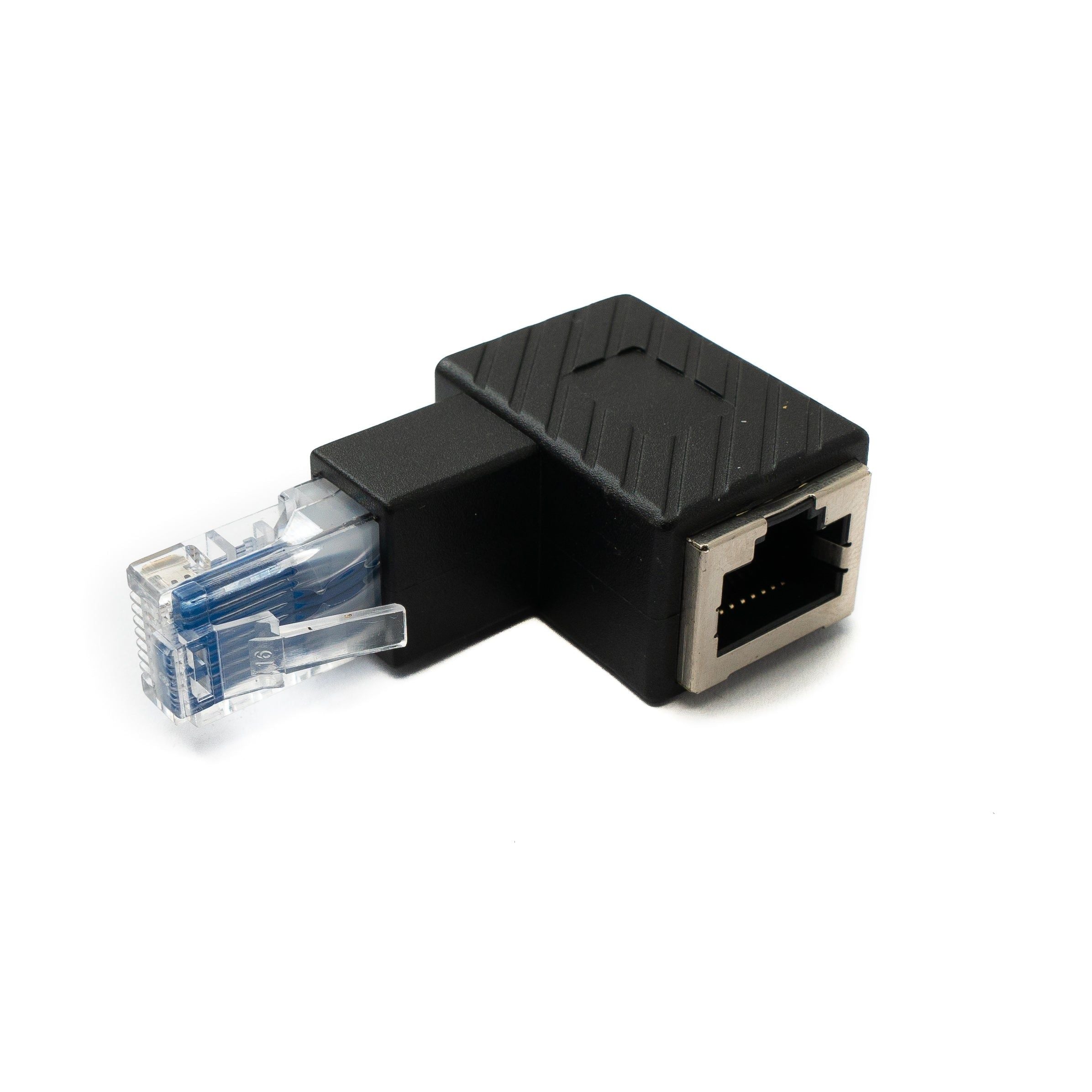 RJ45 Winkelstecker Zu Buchse LAN Adapter Platzsparende Ethernetverbindung In Schwarz