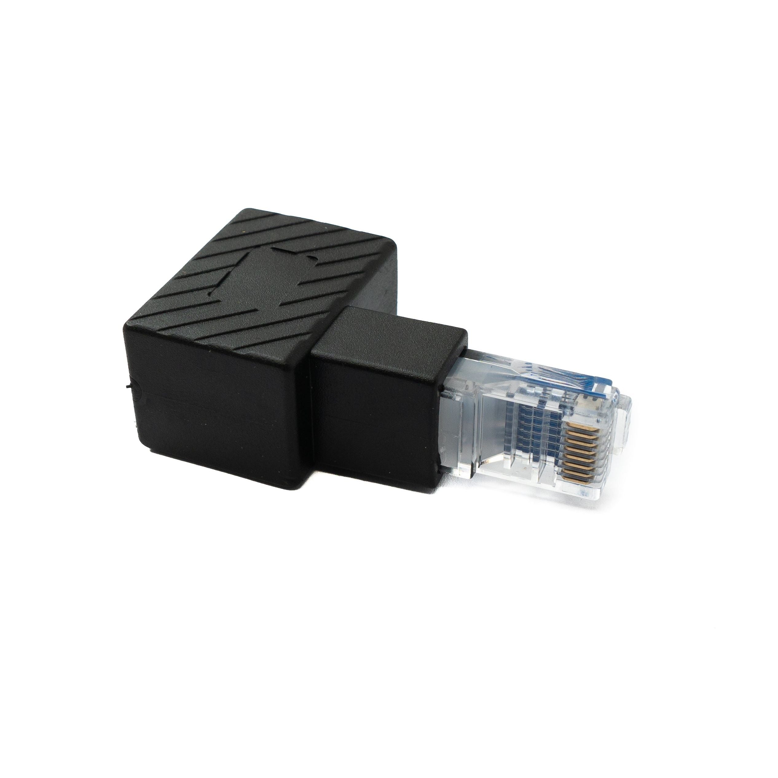 RJ45 Winkelstecker Zu Buchse LAN Adapter Platzsparende Ethernetverbindung In Schwarz