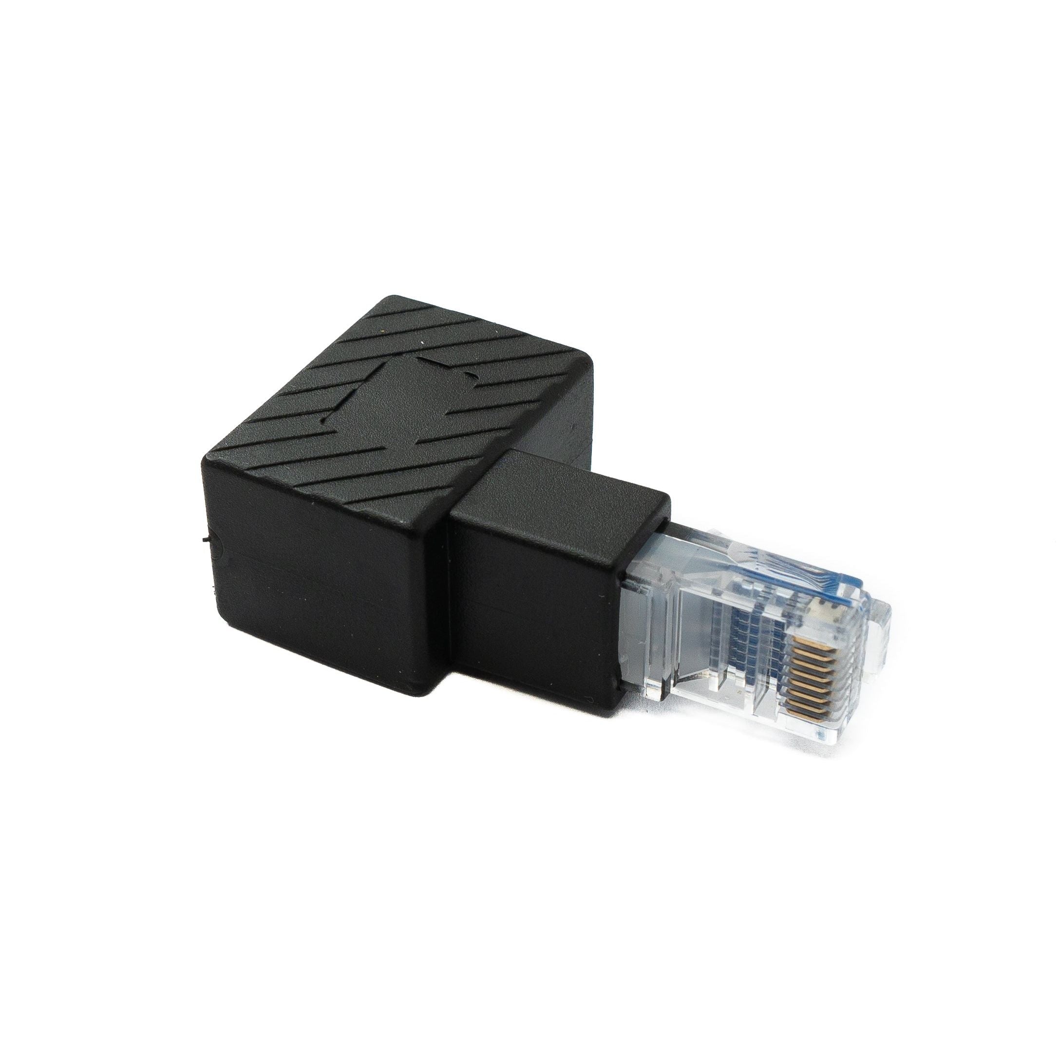 RJ45 Winkelstecker Zu Buchse LAN Adapter Platzsparende Ethernetverbindung In Schwarz