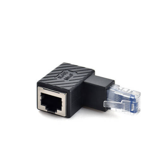 RJ45 Winkelstecker Zu Buchse LAN Adapter Platzsparende Ethernetverbindung In Schwarz