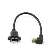 SystemS LAN Kabel 30 cm Winkelstecker Zu Buchse Schraubmontage Schwarz Kompakte Netzwerklösung