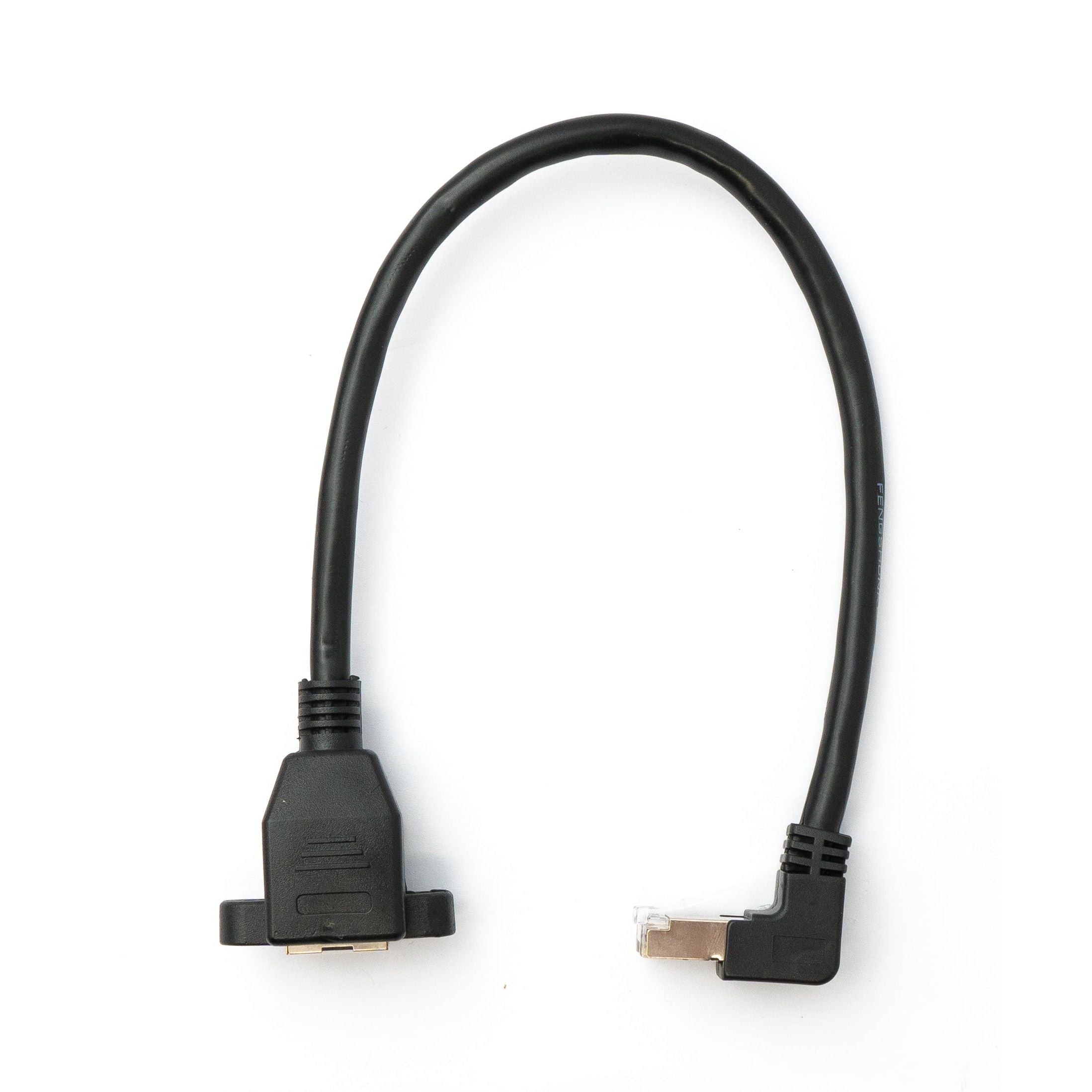 SystemS LAN Kabel 30 cm Winkelstecker Zu Buchse Schraubmontage Schwarz Kompakte Netzwerklösung