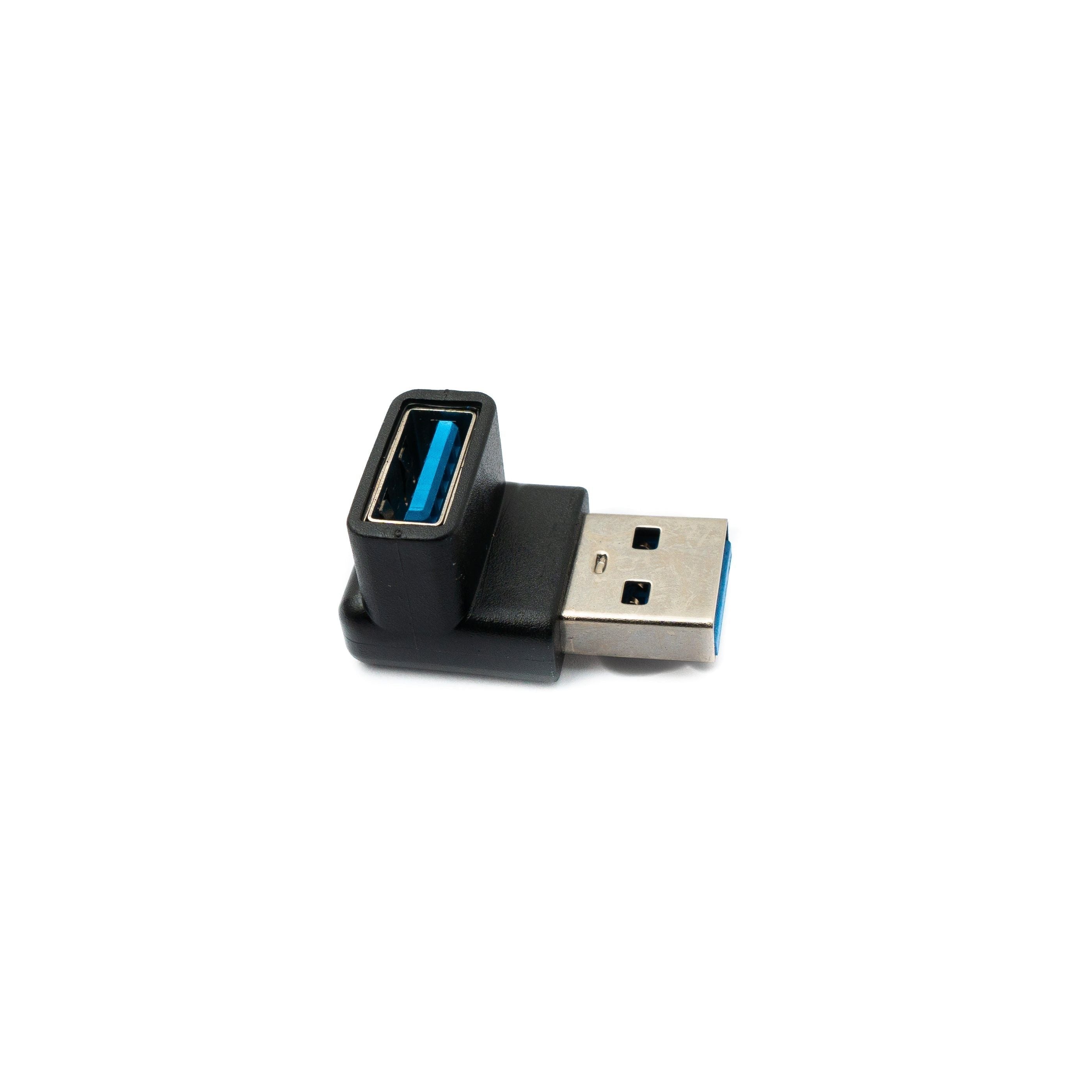 SYSTEM-S USB 3.0 Gen 2 Adapter Typ A Stecker zu Buchse Winkel Kabel in Schwarz