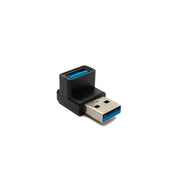 SYSTEM-S USB 3.0 Gen 2 Adapter Typ A Stecker zu Buchse Winkel Kabel in Schwarz