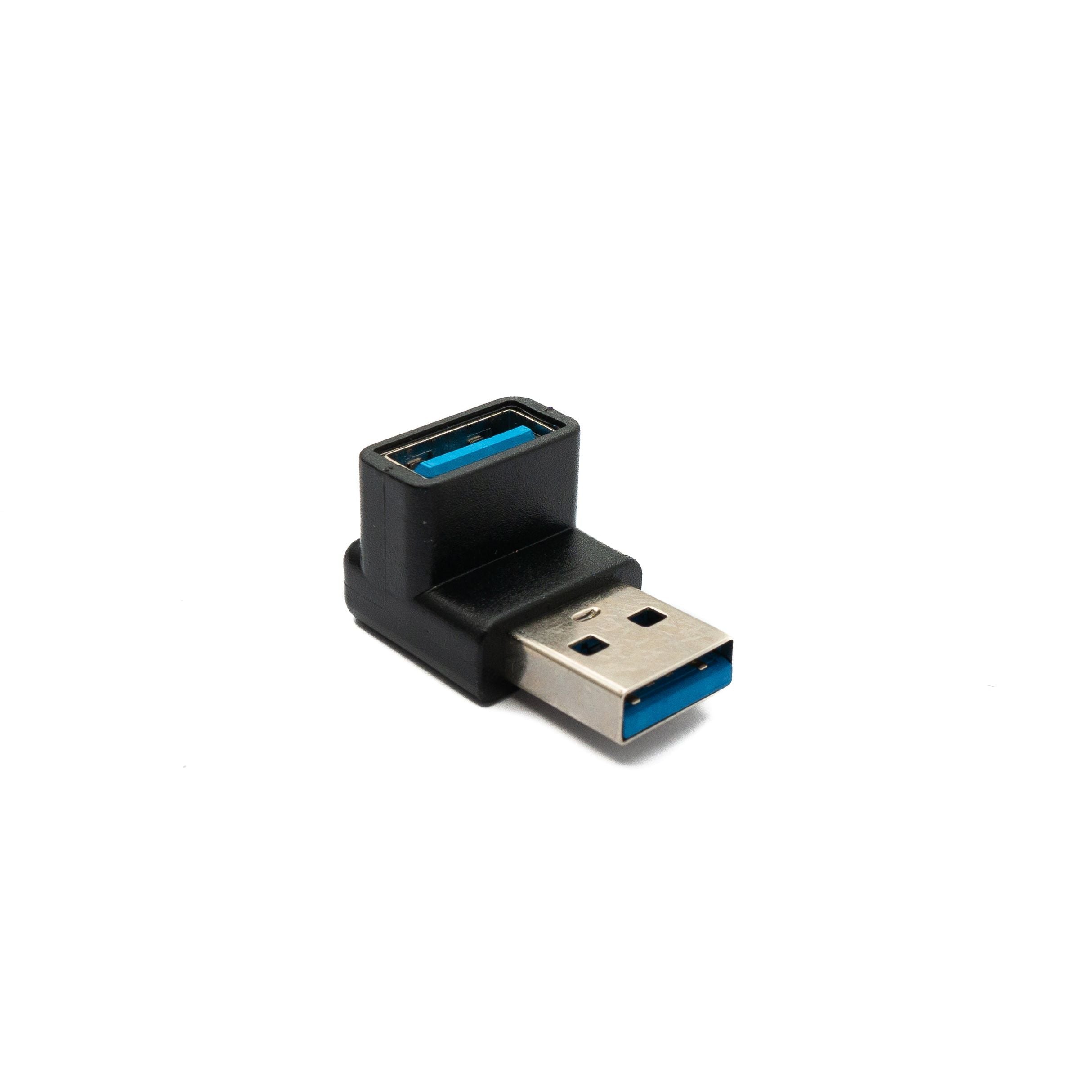 SYSTEM-S USB 3.0 Gen 2 Adapter Typ A Stecker zu Buchse Winkel Kabel in Schwarz