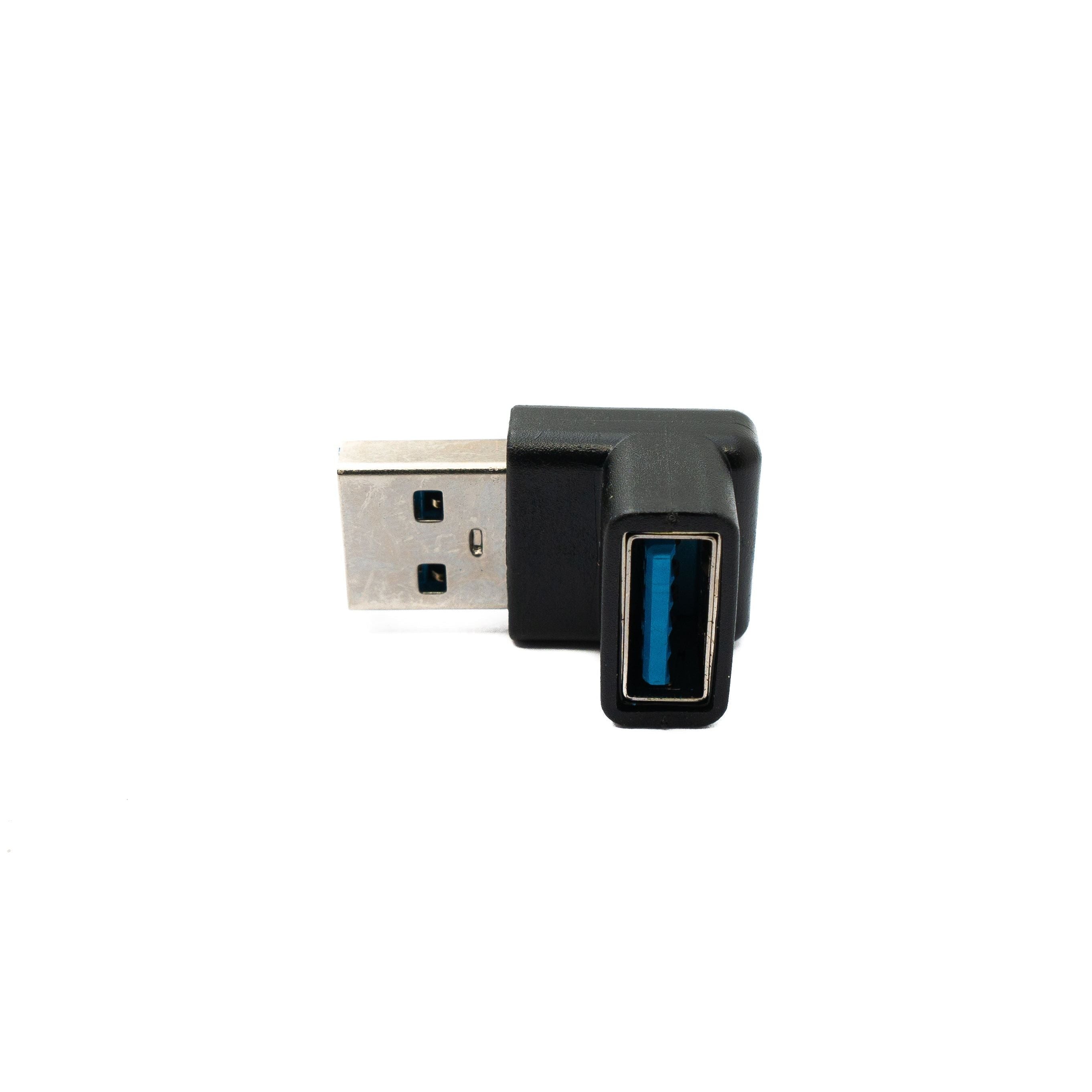 SYSTEM-S USB 3.0 Gen 2 Adapter Typ A Stecker zu Buchse Winkel Kabel in Schwarz