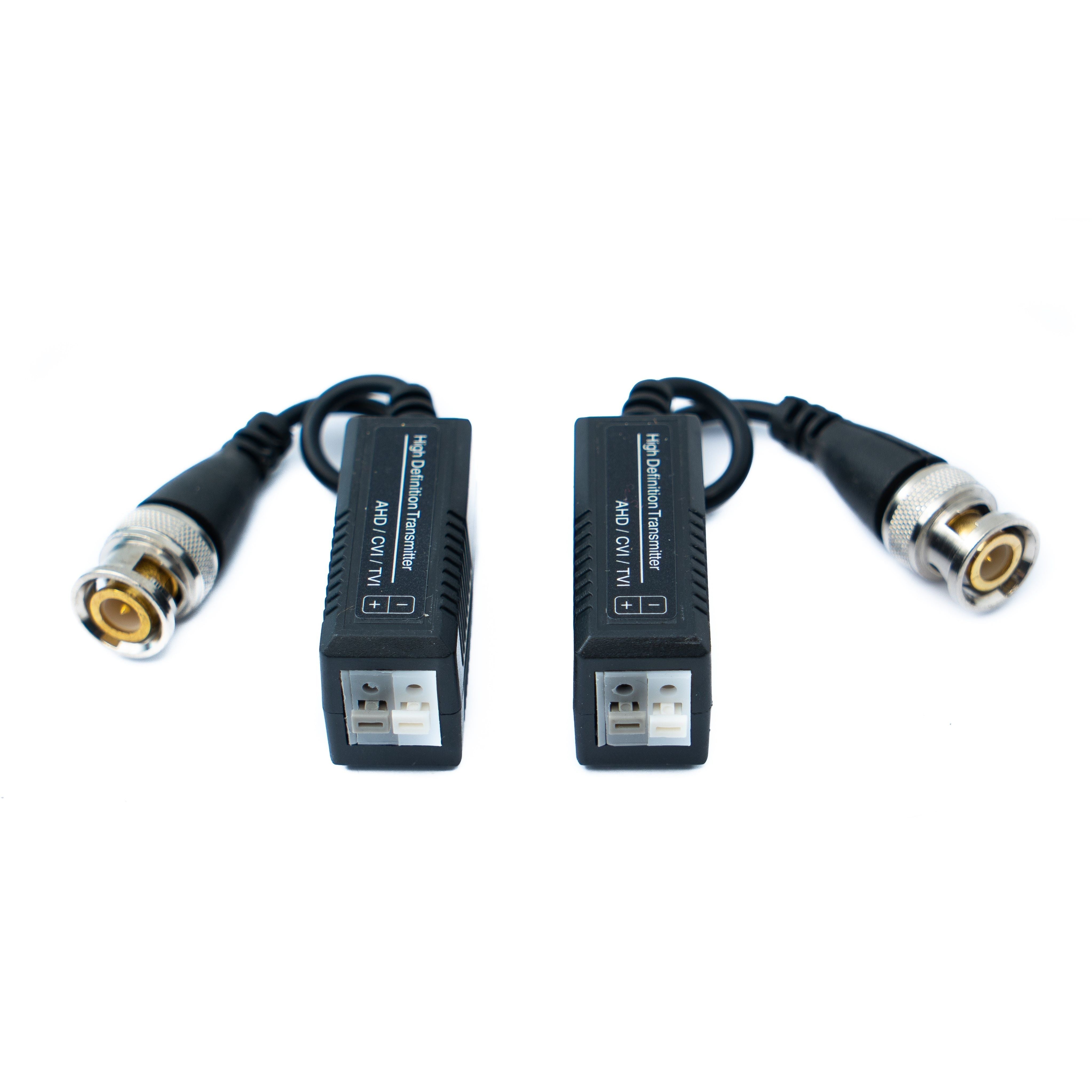SYSTEM-S 2x Twisted Pair Kabel 10 cm Push Terminal Zu BNC Stecker Für HD Kameras Schwarz - Analoge CCTV Verbindung