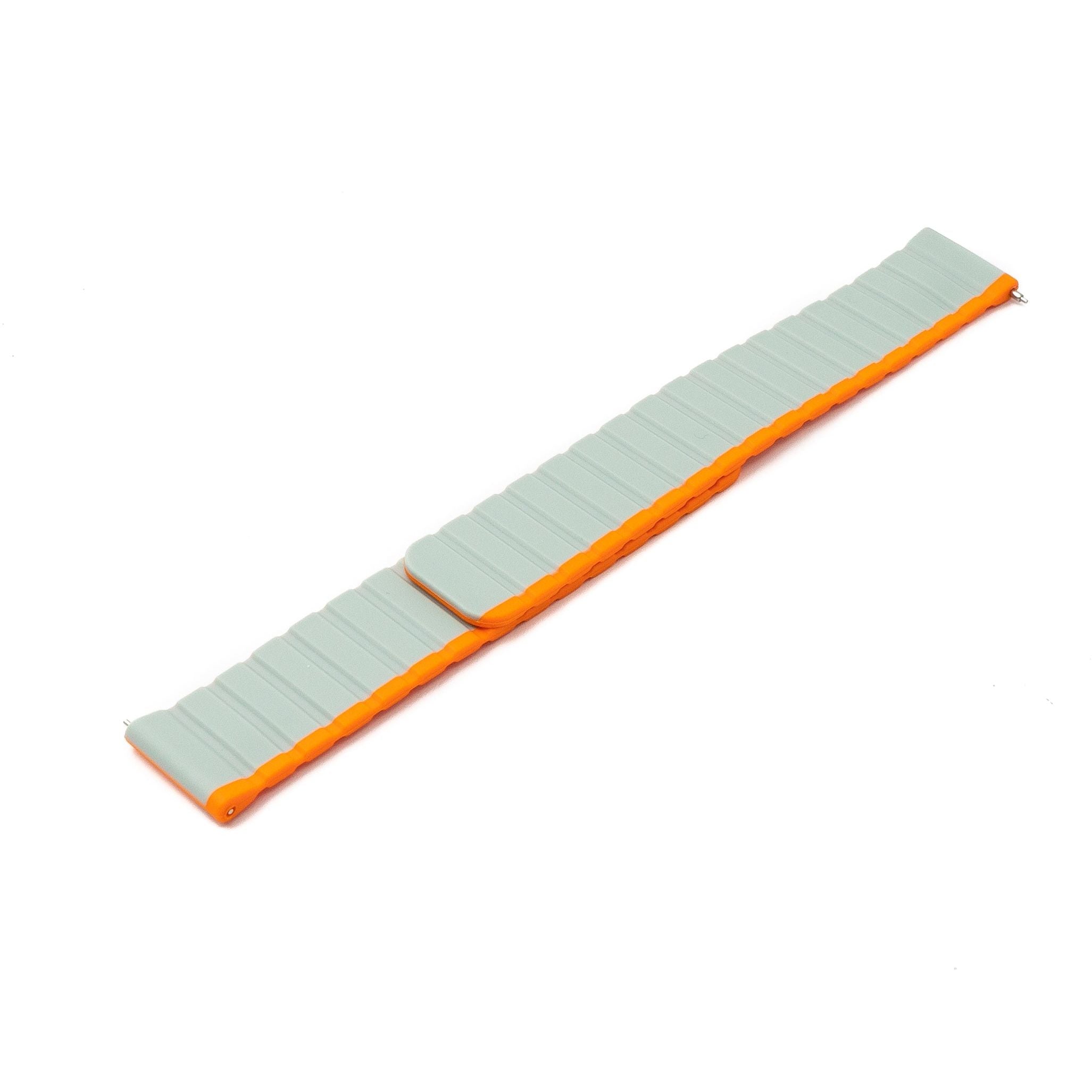 Silikonarmband 20 mm Magnetverschluss Orange Für Samsung Galaxy Watch 5 Und 4 Kompatibel