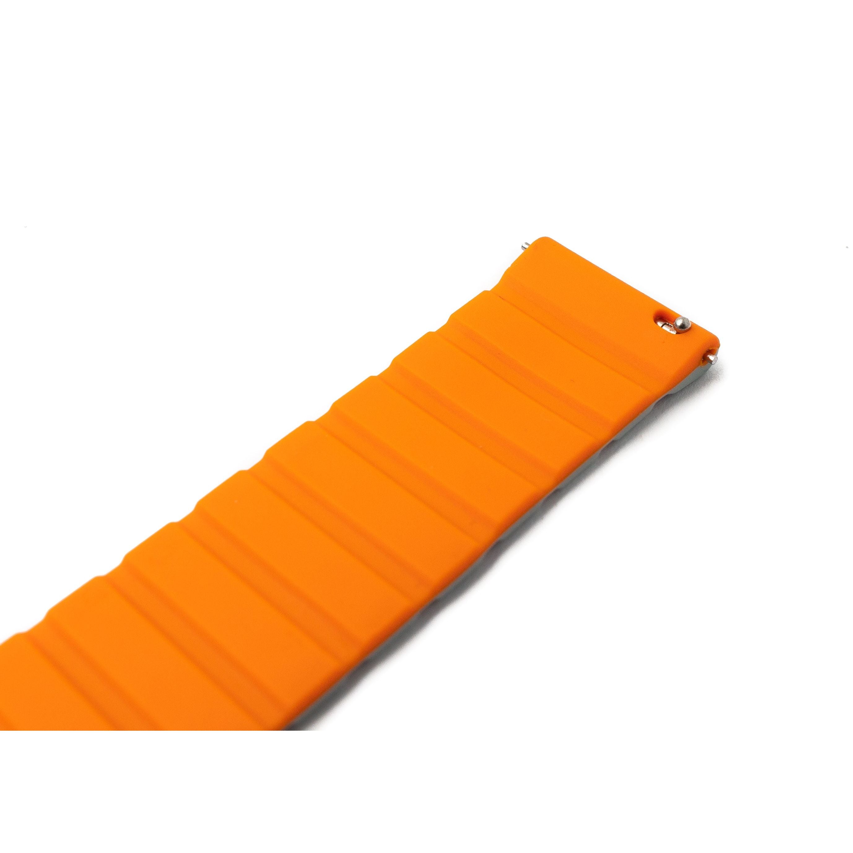 Silikonarmband 20 mm Magnetverschluss Orange Für Samsung Galaxy Watch 5 Und 4 Kompatibel