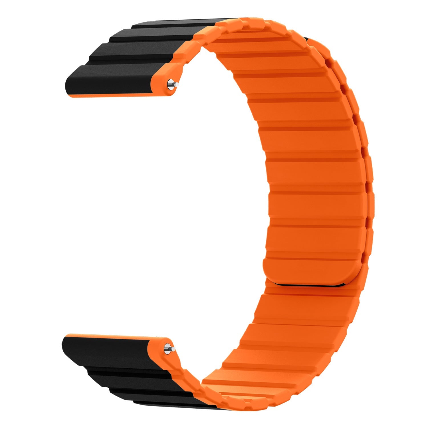 Silikon Armband 22 mm Magnetverschluss Schwarz Orange Kompatibel Mit Samsung Galaxy Watch 5 4