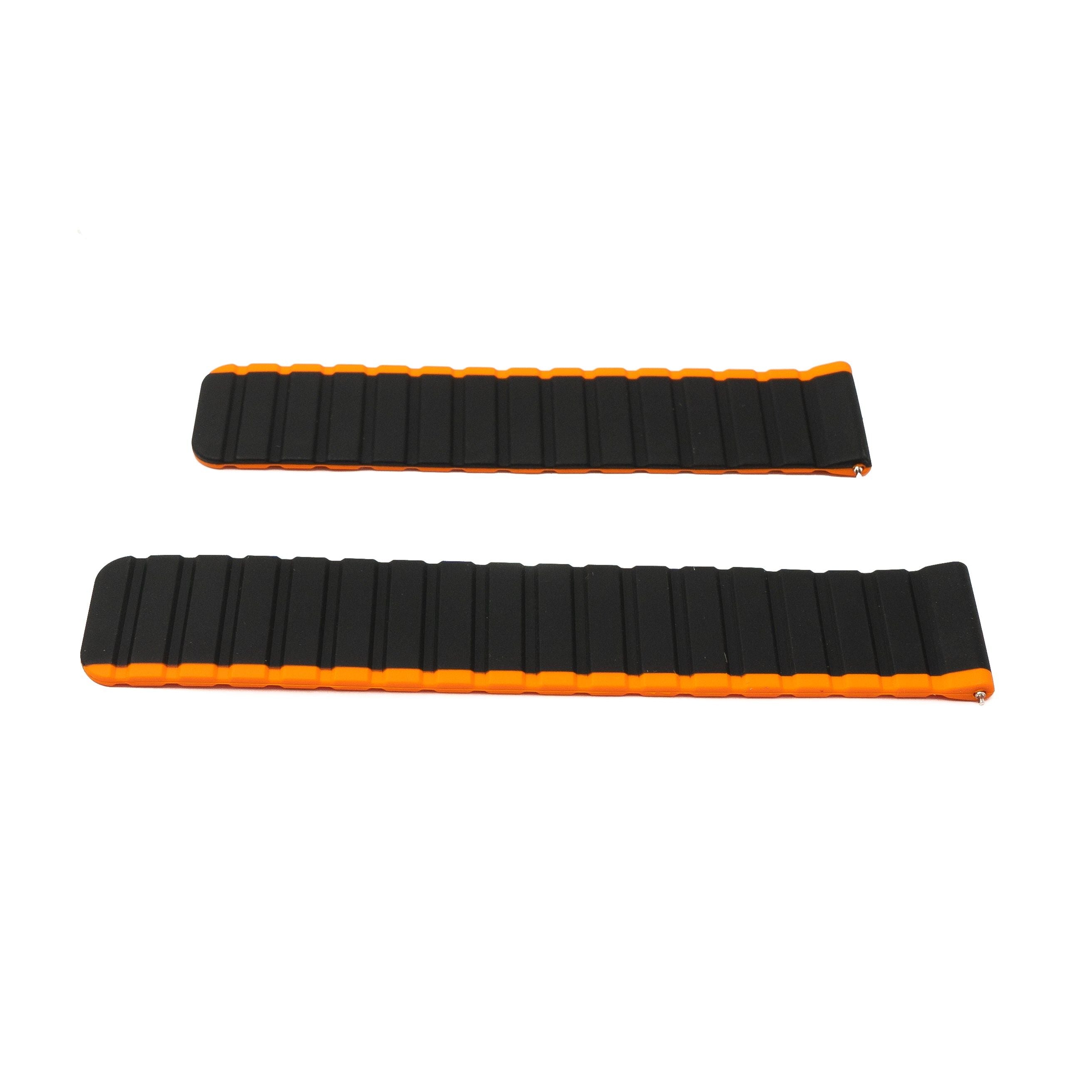 Silikon Armband 22 mm Magnetverschluss Schwarz Orange Kompatibel Mit Samsung Galaxy Watch 5 4