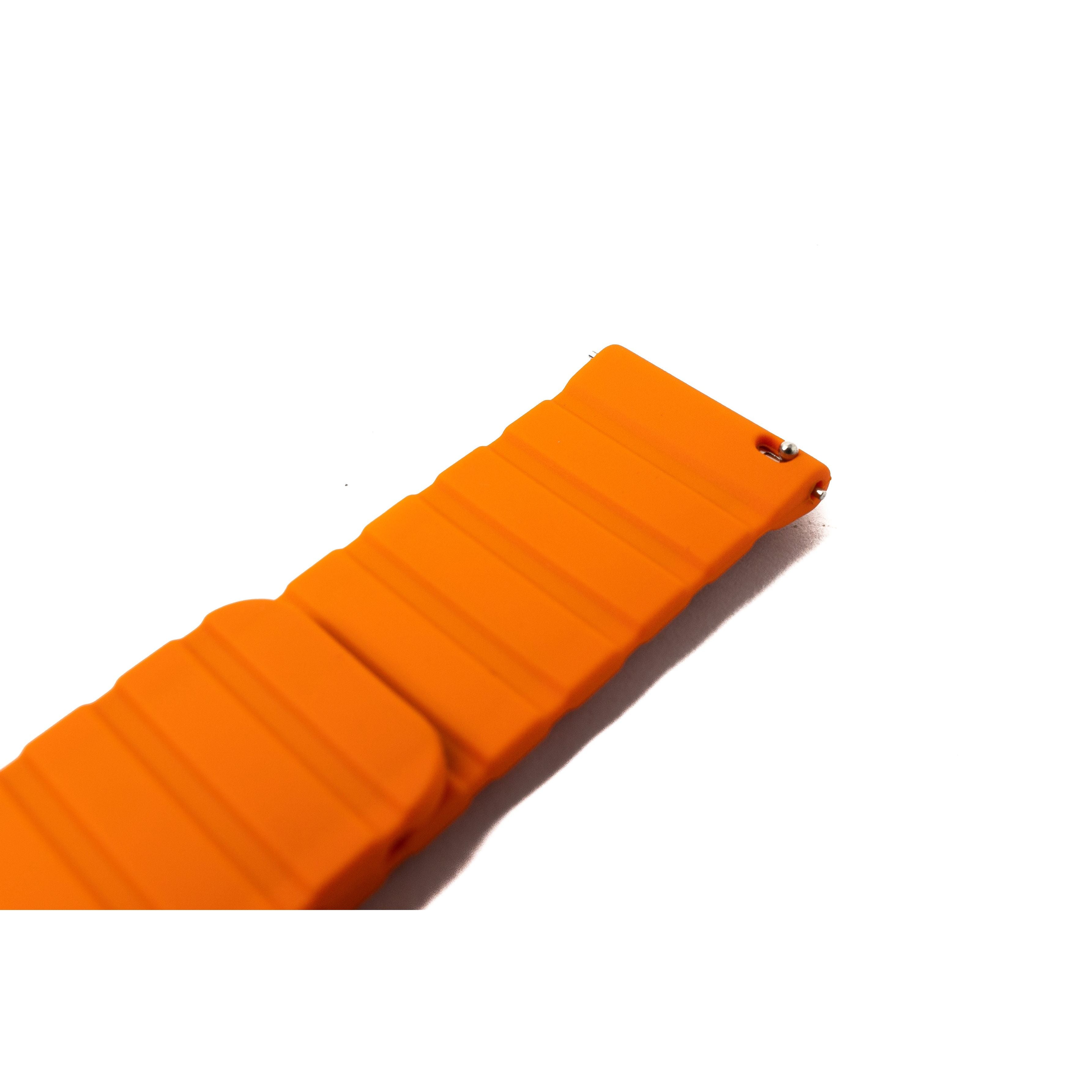 Silikon Armband 22 mm Magnetverschluss Schwarz Orange Kompatibel Mit Samsung Galaxy Watch 5 4