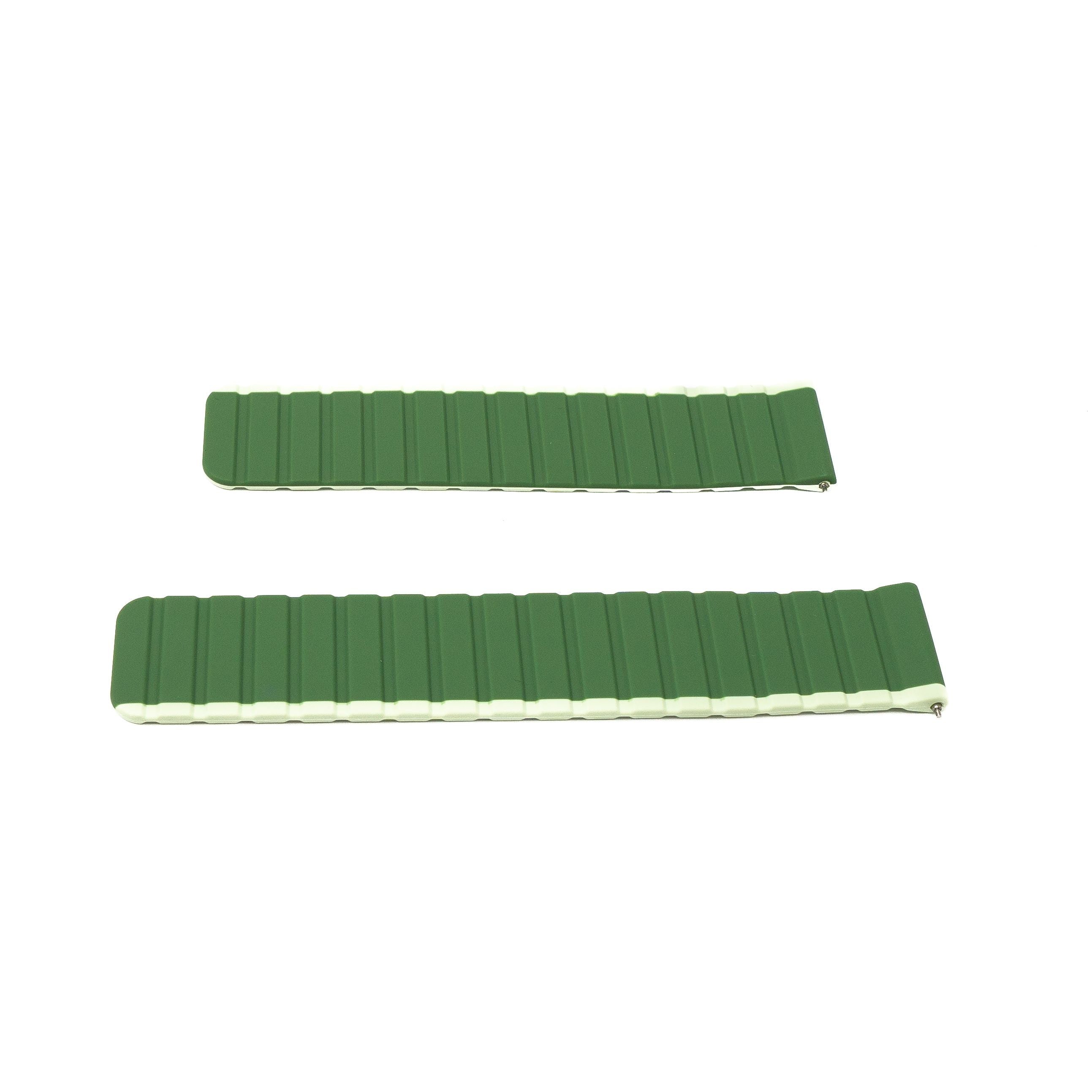 Armband 22 mm Silikon Grün mit Magnetverschluss Für Samsung Galaxy Watch 5 und 4