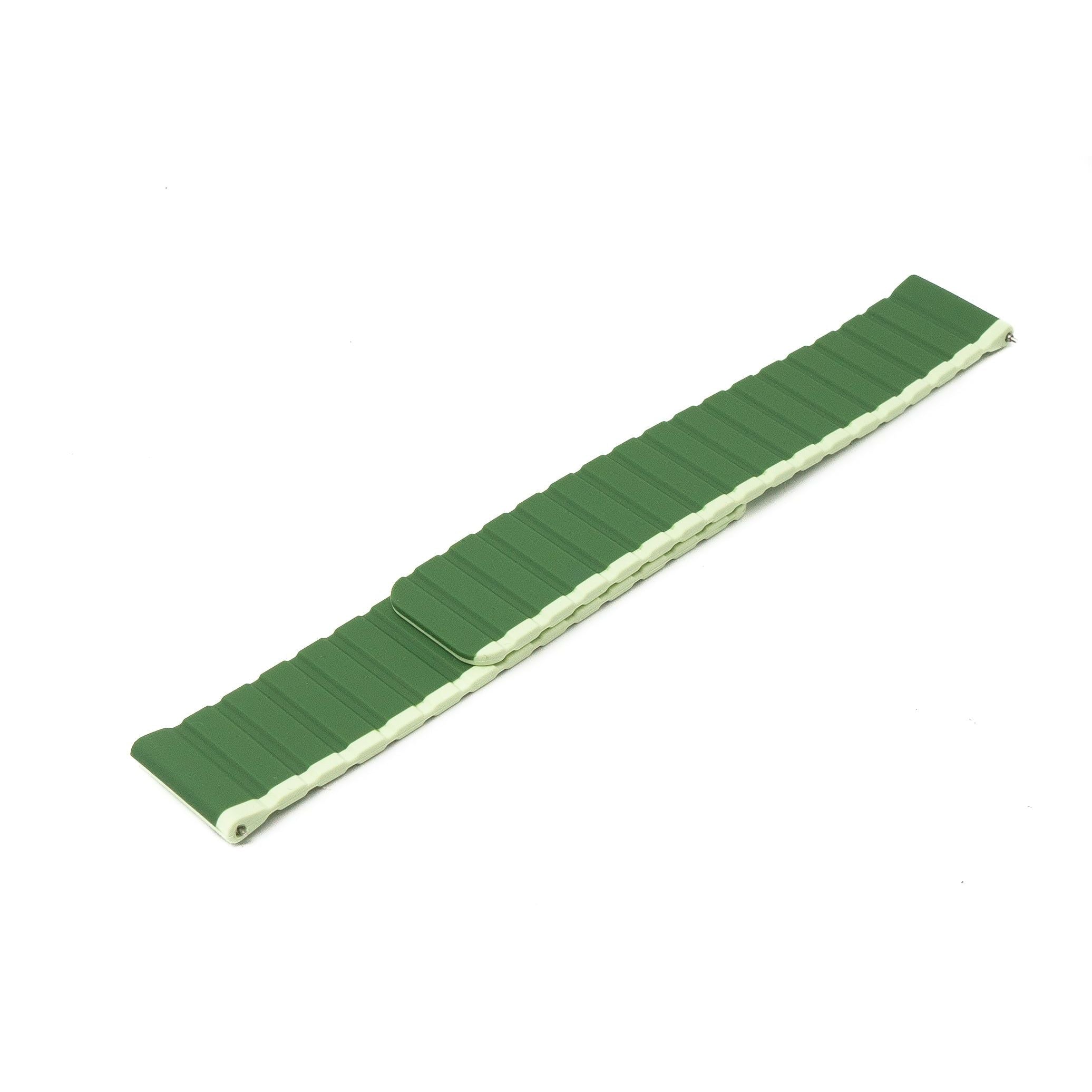 Armband 22 mm Silikon Grün mit Magnetverschluss Für Samsung Galaxy Watch 5 und 4