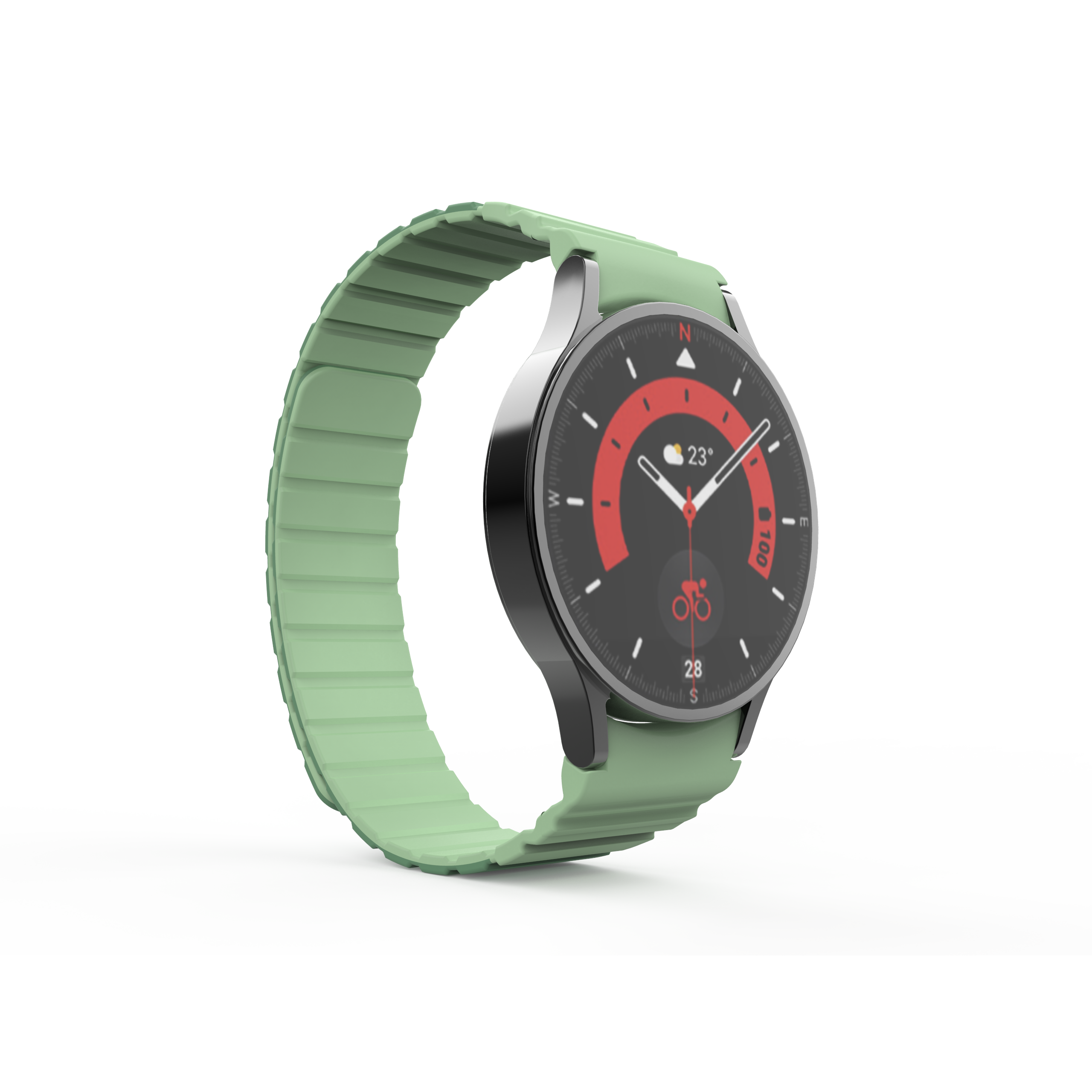 Silikonarmband 20 Mm Magnetverschluss Grün Für Samsung Galaxy Watch 5 4 Kompatibel