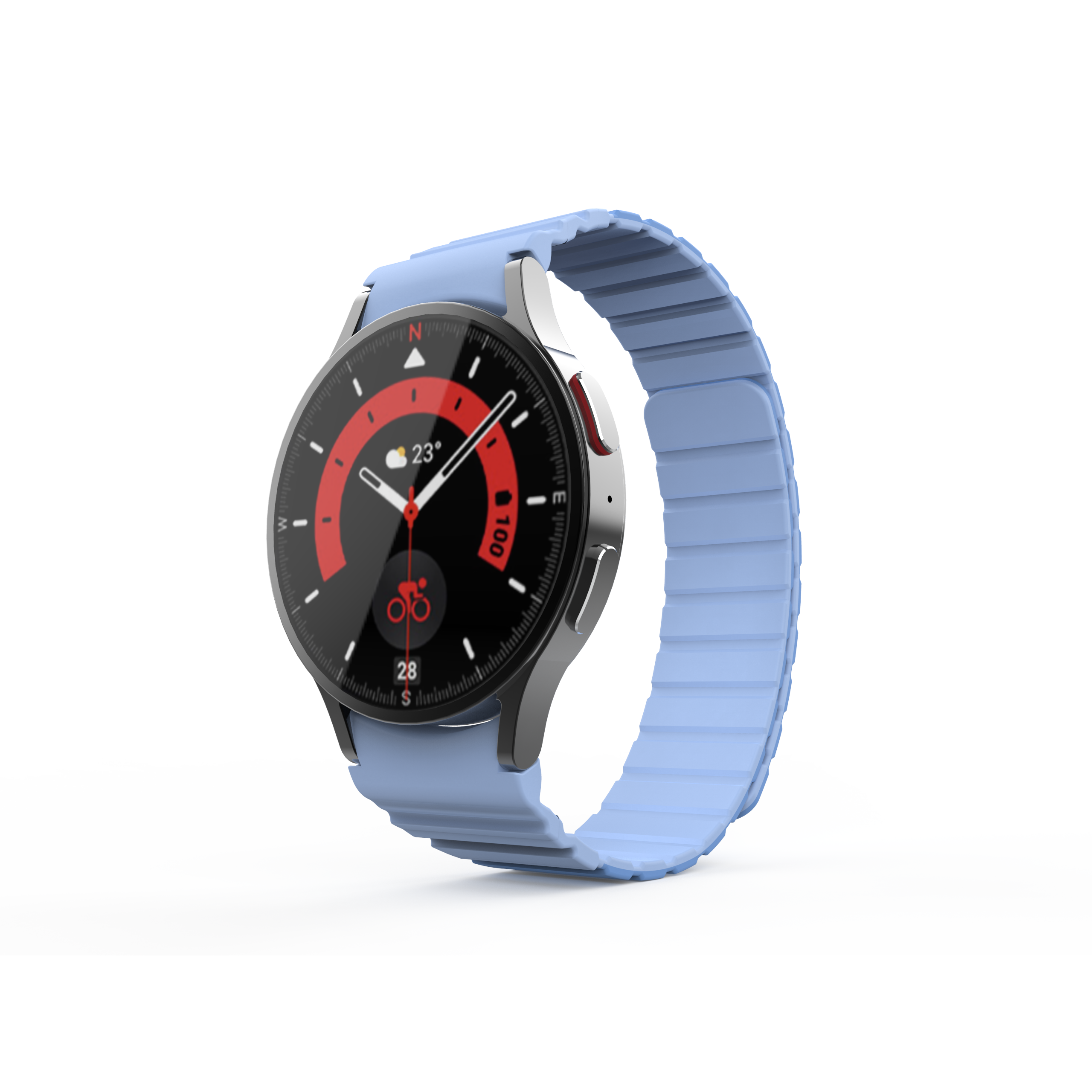 SYSTEM-S Armband 20 mm aus Silikon magnetisch für Samsung Galaxy Watch 5 4 in Blau