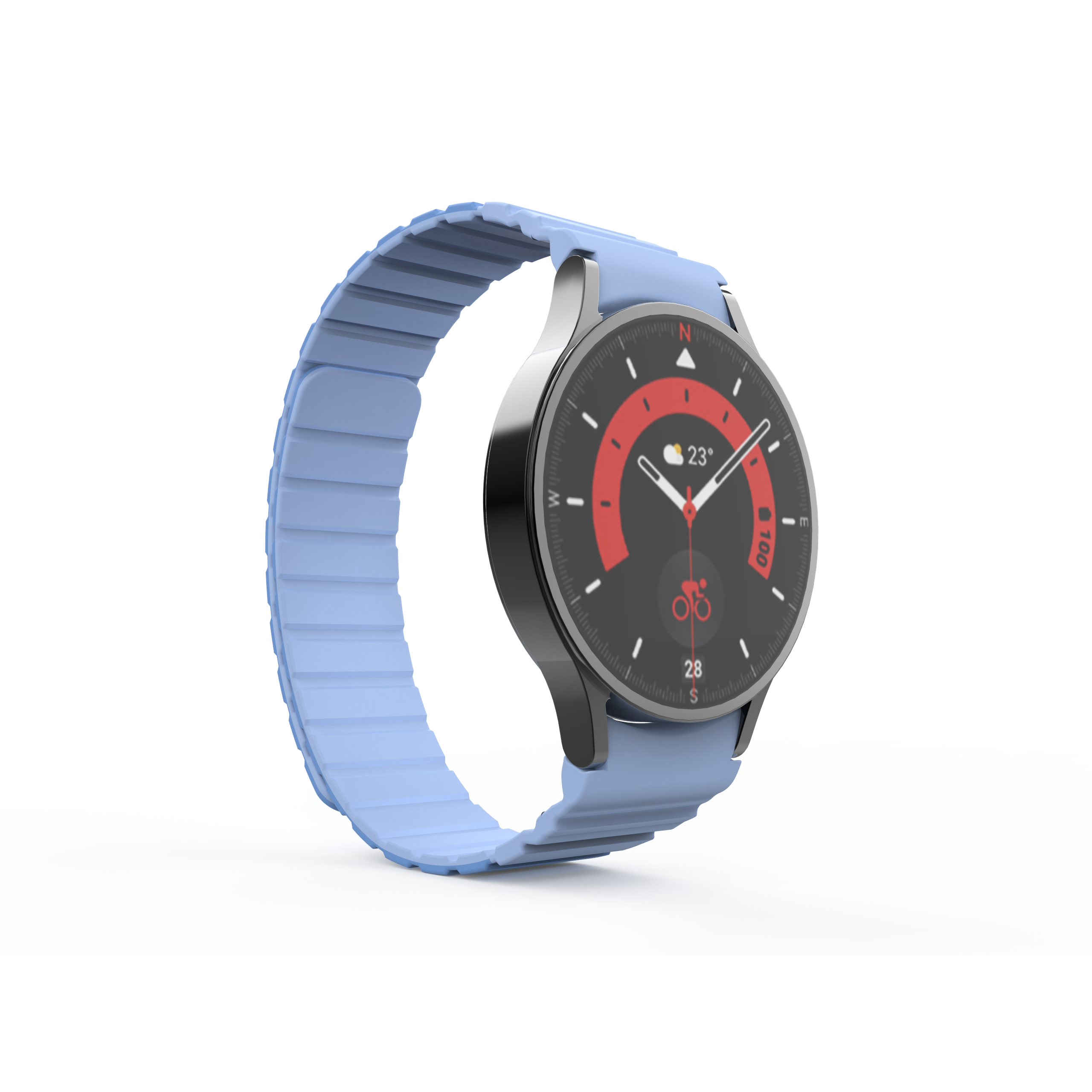 SYSTEM-S Armband 20 mm aus Silikon magnetisch für Samsung Galaxy Watch 5 4 in Blau